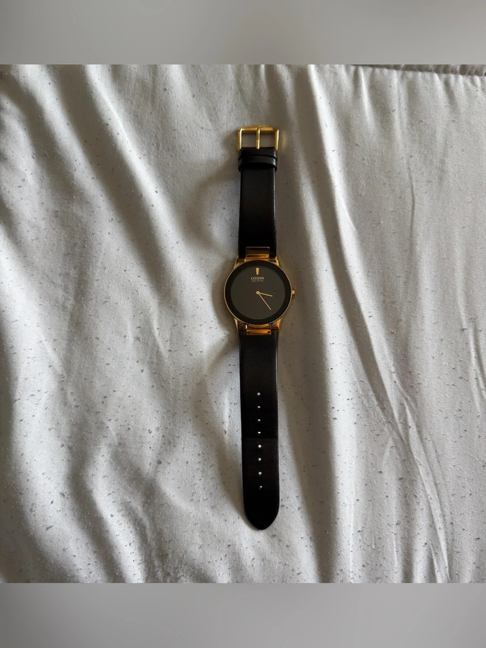 Citizen Men's Eco-Drive Modern Eco Axiom Watch 40mm Gold Tone Genuine Leather